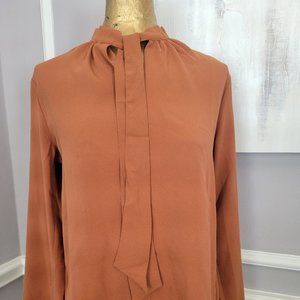 NWT - Lands' End Long Sleeve Blouse - Cinnamon Brown (Sz 4)